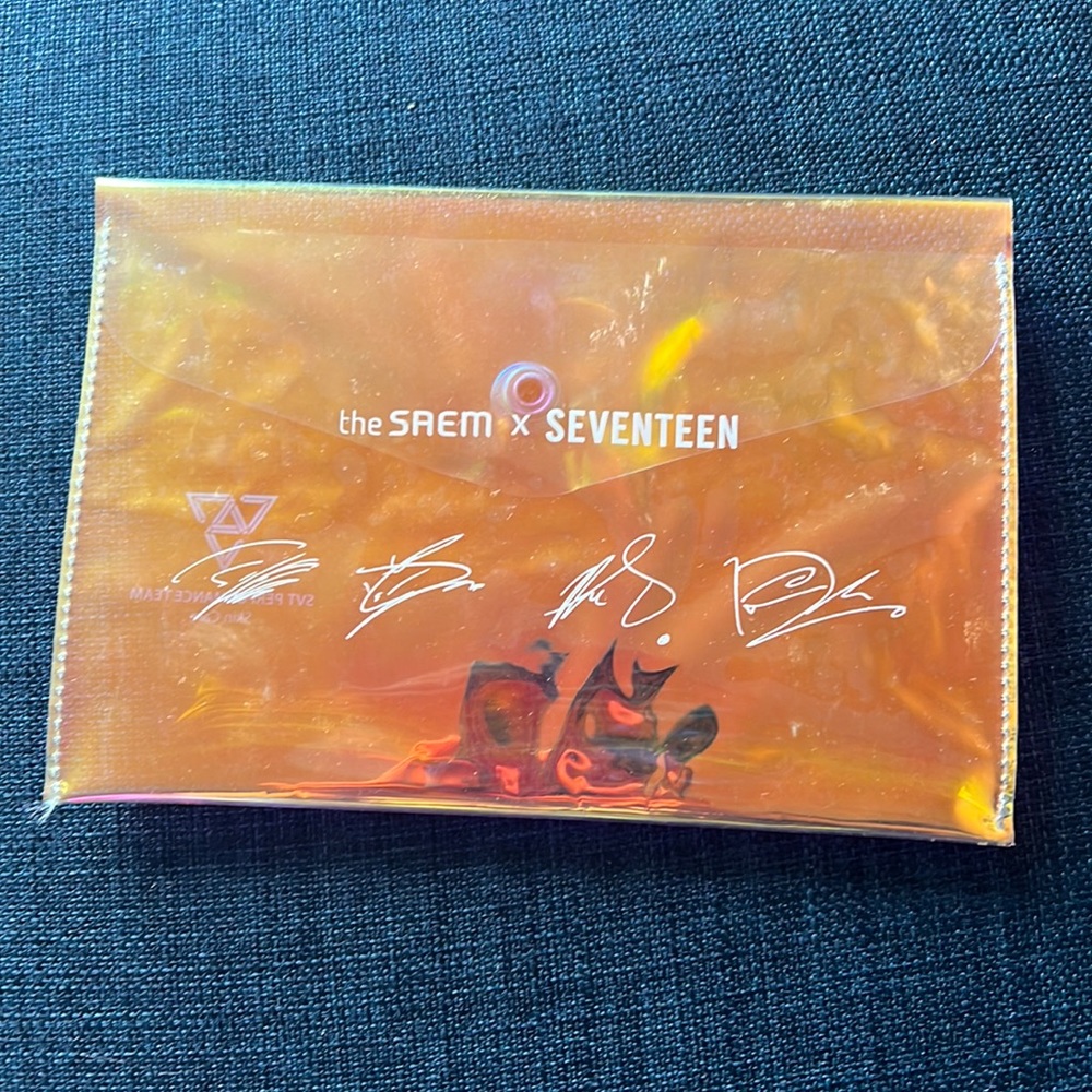 Rare the saem x seventeen skin care makeup pouch kpop